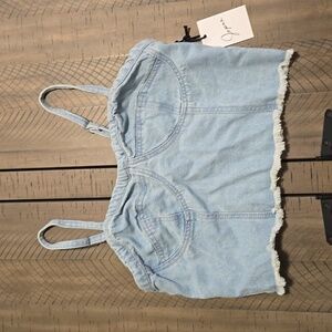 NWT Japna Denim Corset Top